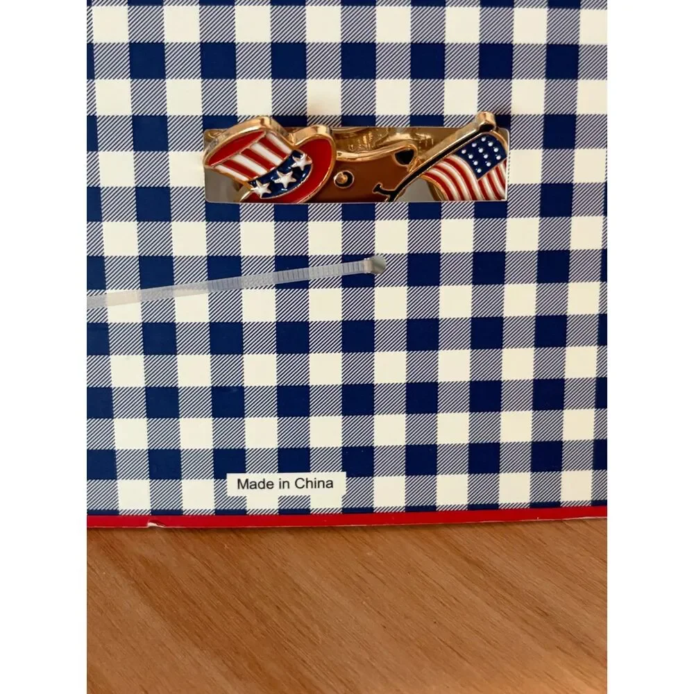 Piper K Patriotic Dachshund Hair Claw Clip NWT